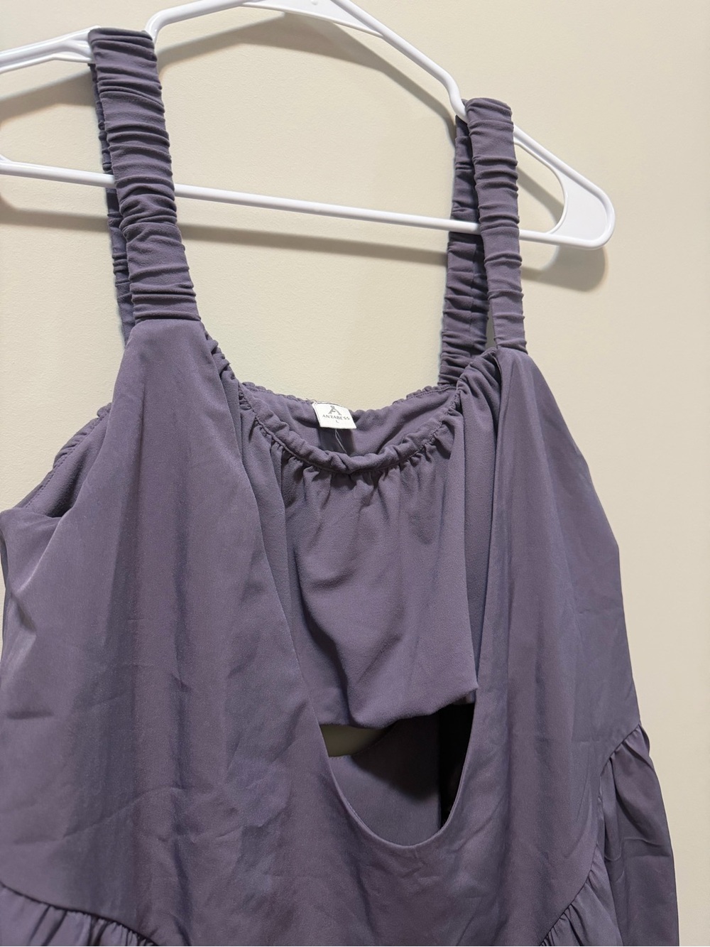 Women's Ruched Strap Violet Dress